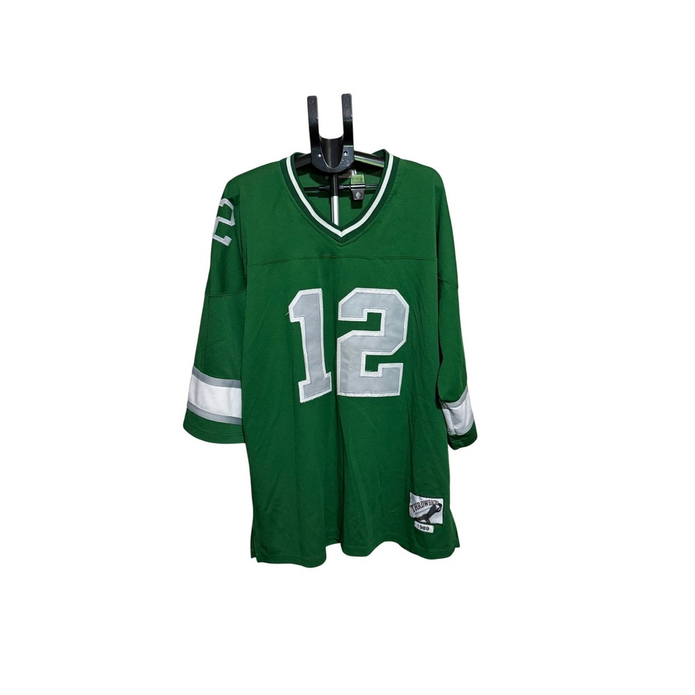 Throwbacks Gridiron Edition 1989 Football Jersey Green Silver Number 12 Mens 2XL